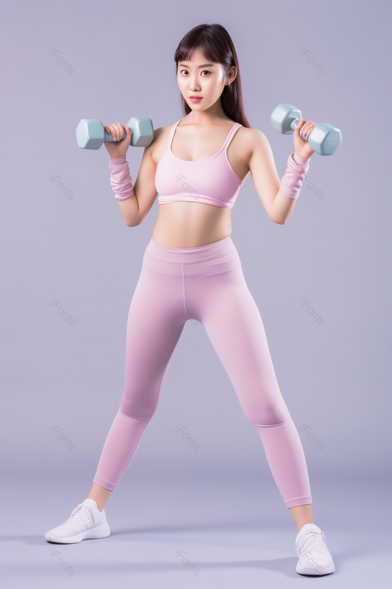双手举着哑铃锻炼运动热身的年轻女人女性图像摄影,高清,摄影图,摄影图片,图片大全,摄影图免费下载